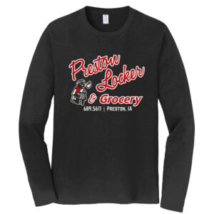 Preston Locker Grocery Unisex Cotton Long Sleeve Fan Favorite Tee-Black