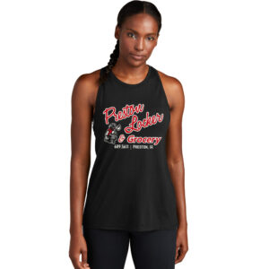 Preston Locker Grocery Sport-Tek Ladies PosiCharge Tri-Blend Wicking Tank-Black
