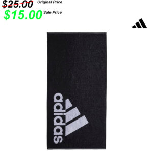 PV Football 23. adidas Quick-Drying Cotton Towel (50cm x 100cm)-Black/White