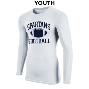 PV Football 32. Lightning Compressin YOUTH Long Sleeve – White