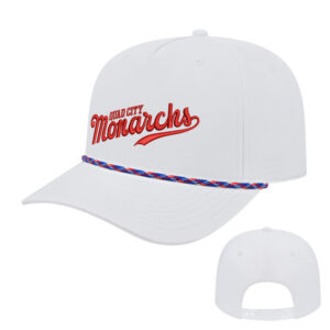 QC Monarchs ICON performance rope golf cap-White/Red/White/Royal