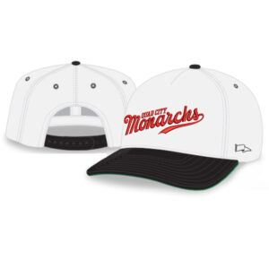 QC Monarchs Rah-Rah 5-Panel Chino Twill Snapack Cap-White/Black/ Green Underbill