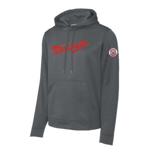 QC Monarchs Sport-Tek Sport-Wick Fleece Hooded Pullover Men-Dark Smoke Grey