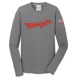QC Monarchs Men  Long Sleeve Essential Blended Performance Tee-Medium Grey