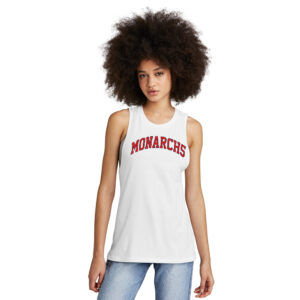 QC Monarchs District Women Perfect Triblend Muscle Tank-White