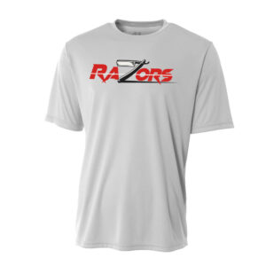 Razors Football Adult Cooling Performance Tshirt-Silver
