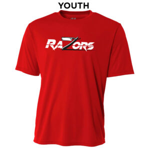 Razors Football YOUTH Cooling Performance Tshirt-Scarlet