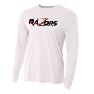 Razors Football Adult Cooling Performance long sleeve Crew Tee-White