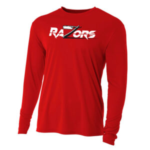 Razors Football Adult Cooling Performance long sleeve Crew Tee-Scarlet