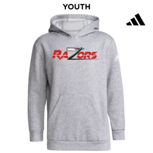 Razors Football Adidas Youth Fleece Hooded Sweatshirt- Medium Grey Heather (YS, YM)