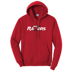 Razors Football Unisex Classic Core weight Cozy Pullover Hooded Sweatshirt-Red