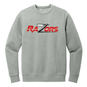 Razors Football Rah Rah District Wash Fleece Crew-Gusty Grey