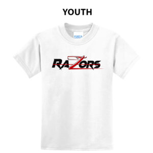 Razors Football Youth Short Sleeve Tee-White