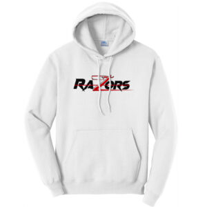 Razors Football Unisex Fleece Hooded Sweatshirt-White