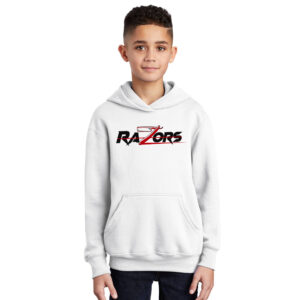 Razors Football Youth Fleece Hooded Sweatshirt-White