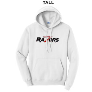 Razors Football Tall Fleece Hooded Sweatshirt-White