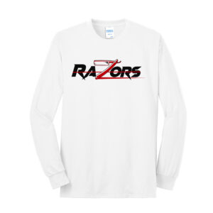 Razors Football Unisex Cotton Long Sleeve Tee-White