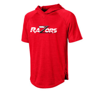 Razors Football Evoshield Adult Lightweight Short Sleeve  Baseball Training hoodie 2.0- SCARLET  Heather