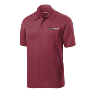 SH Baseball Sport Tek Heather Contender Polo Men-Cardinal Heather