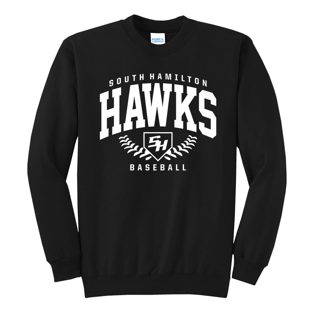 SH Baseball Unisex Basic Crew Sweatshirt-Black