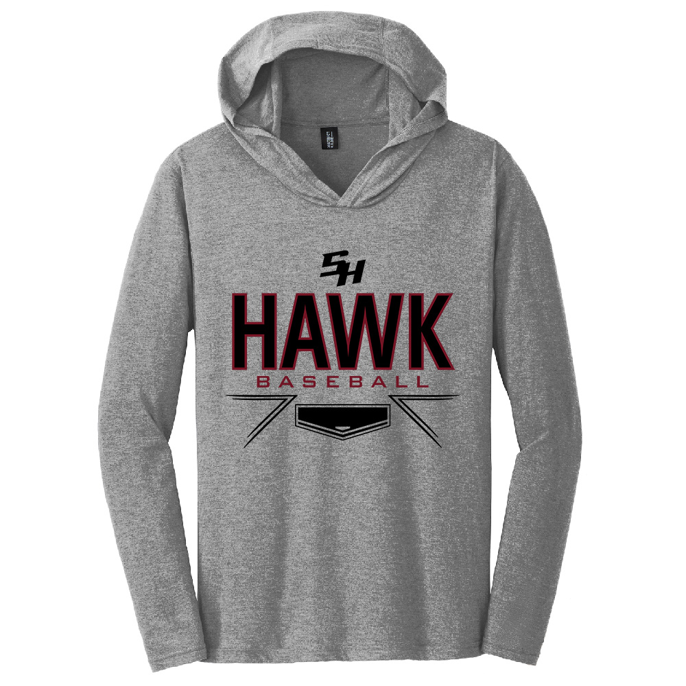SH Baseball District Made Mens Perfect Tri Long Sleeve Hoodie-Grey Frost