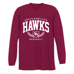 SH Baseball Adult Cooling Performance long sleeve Crew Tee- Cardinal