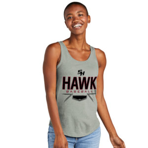 SH Baseball District Women’s Relaxed Tri Blend Relxed Tank-Heathered Grey