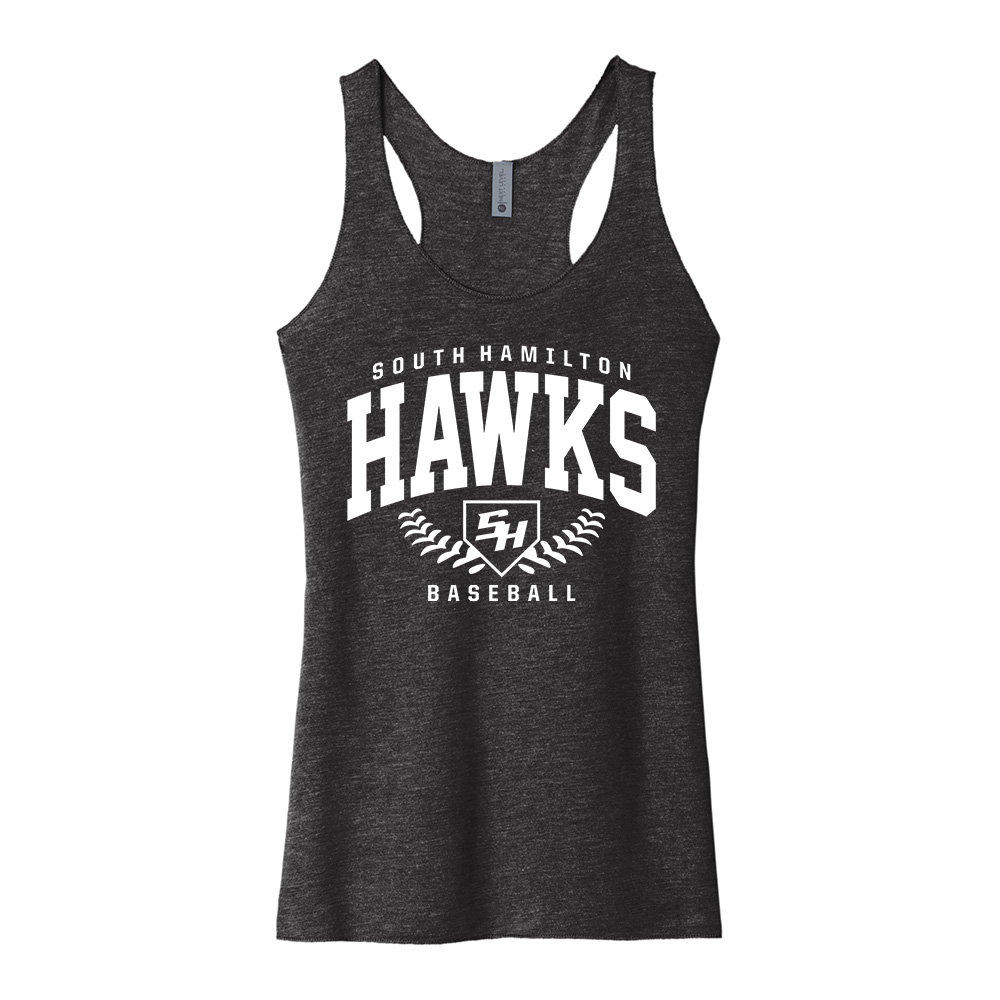 SH Baseball Next Level Women's Triblend Racerback Tank-Vintage Black
