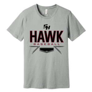 SH Baseball Bella Canvas Short Sleeve combed and ring spun cotton T-Shirt-Silver