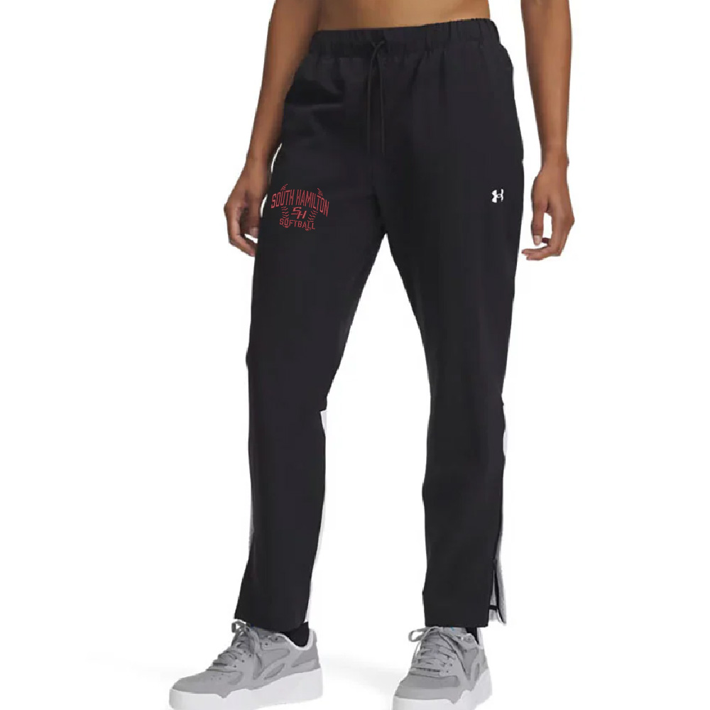 SH Softball Under Armour Women's UA Rival Stretch Woven Pants-Black/White