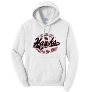 SH Softball Unisex Fleece Hooded Sweatshirt-white