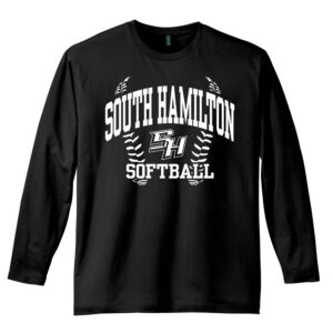 SH Softball District Made Mens Perfect Weight Long Sleeve Crew Tee-Black
