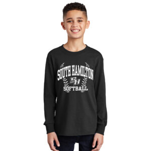SH Softball Youth Cotton long Sleeve Tee-Black
