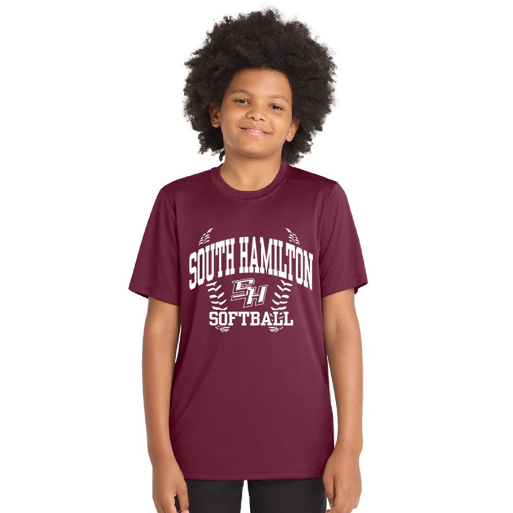 SH Softball Sport-Tek YOUTH Posi-UV short Sleeve Tee-Cardinal