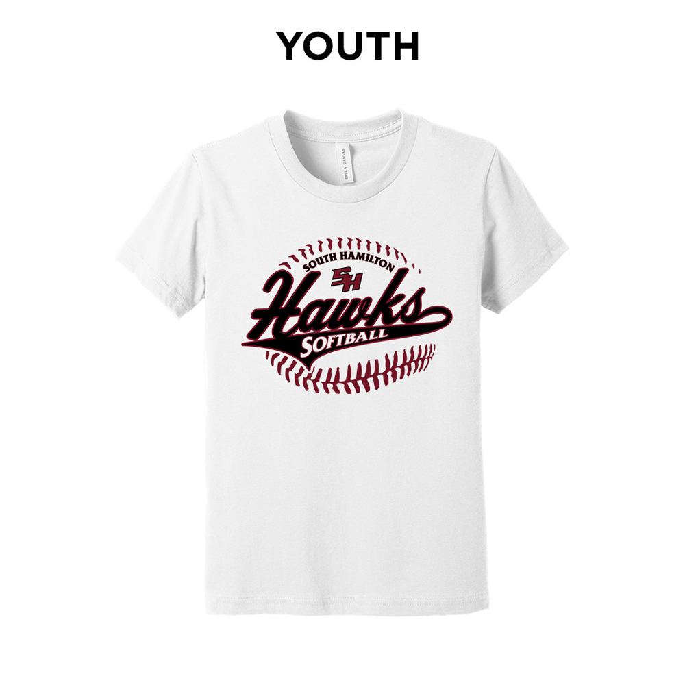 SH Softball Youth Premium Short Sleeve Tee-White