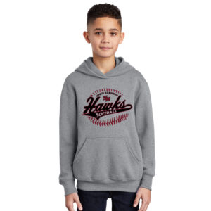 SH Softball Youth Fleece Hooded Sweatshirt-Athletic heather