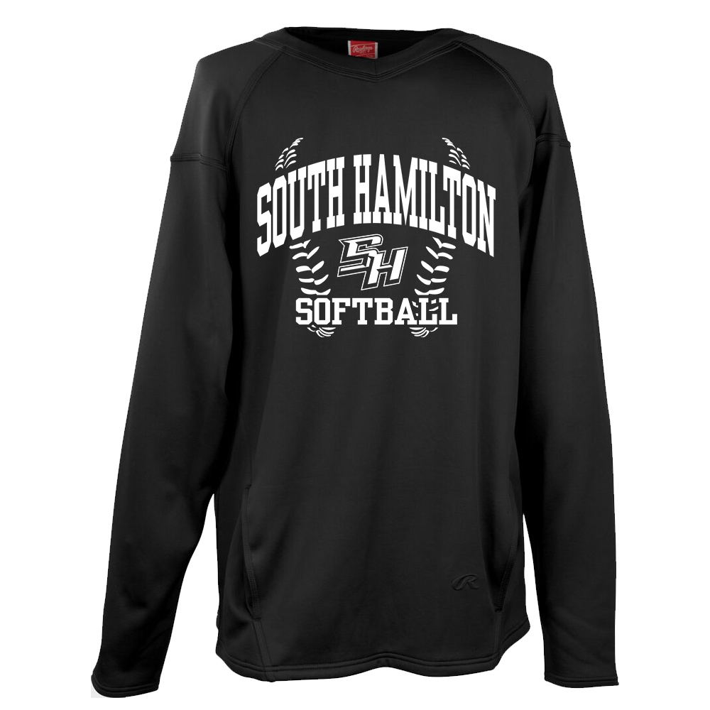 SH Softball Rawlings Performance Dugout Fleece Crewneck -Black