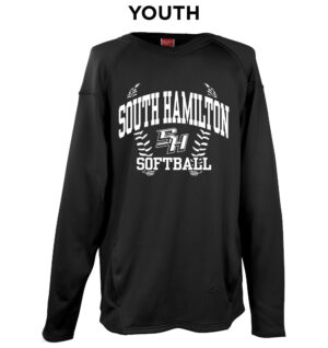 SH Softball Rawlings YOUTH Performance Dugout Fleece Crewneck -Black