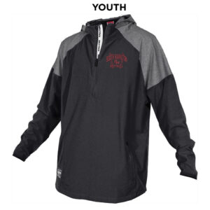 SH Softball Rawlings YOUTH Rawlings Colorsync Long Sleeve 1/2 zip hooded  BP Jacket-Black