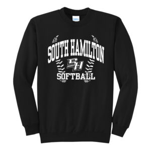 SH Softball Unisex Core Fleece Crewneck Sweatshirt-Black