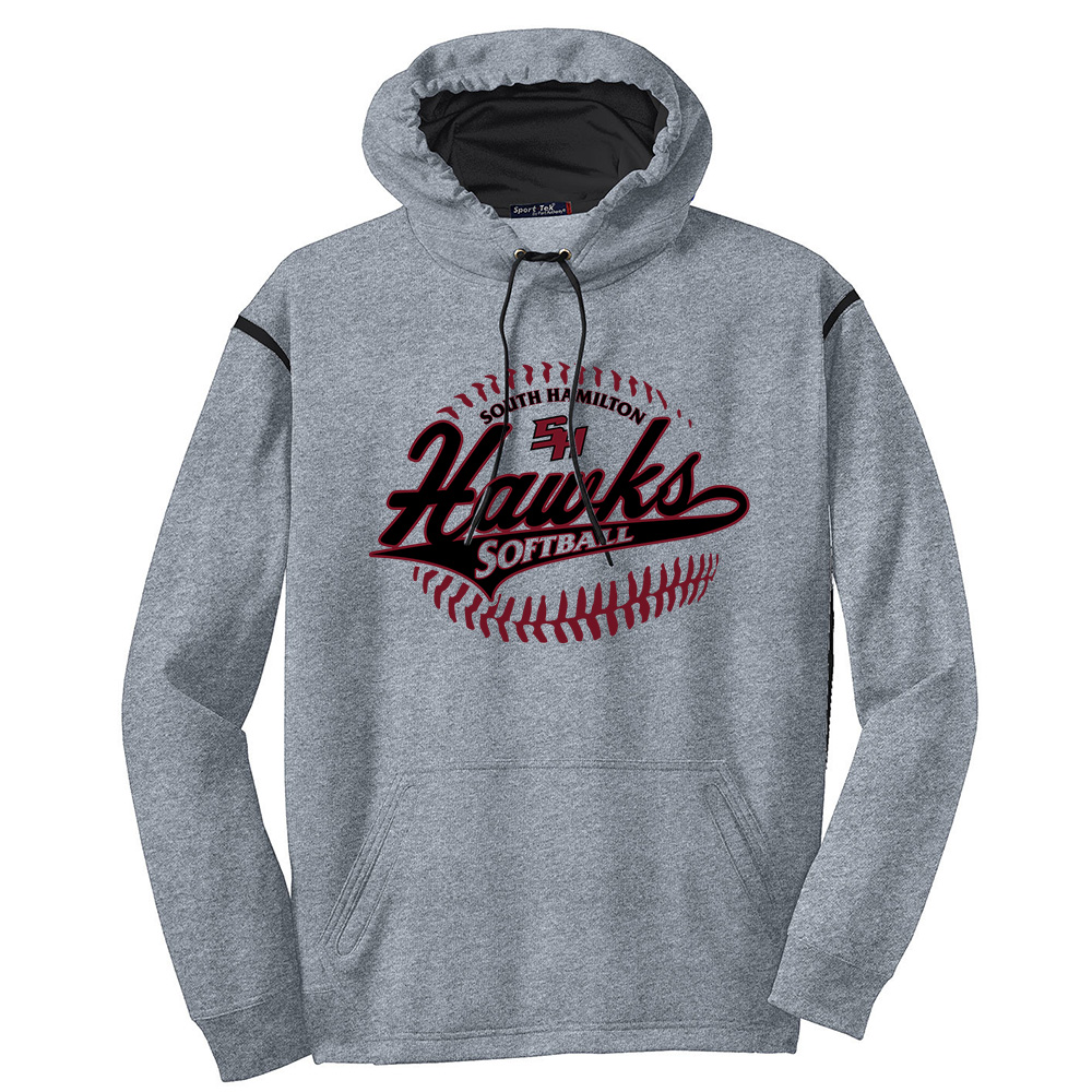 SH Softball Sport-Tek Tech Fleece Hooded Sweatshirt Men-Heather Black