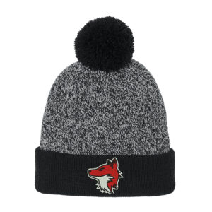 Stanton Track Field Sport-Tek Halftime Heather Pom Beanie-Black/Silver
