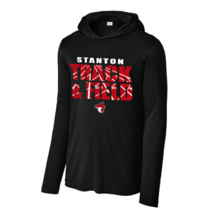 Stanton Track Field Sport-Tek Men Posi-UV Pro Long Sleeve Hoodie Tee-Black