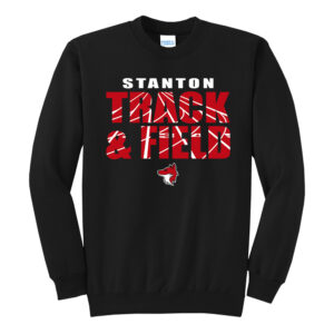 Stanton Track Field Unisex Fleece Crewneck Sweatshirt-Black