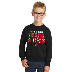 Stanton Track Field Youth Fleece Crewneck Sweatshirt-Black