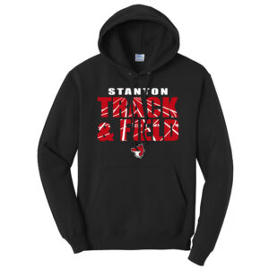 Stanton Track Field Unisex Fleece Hooded Sweashirt-Black