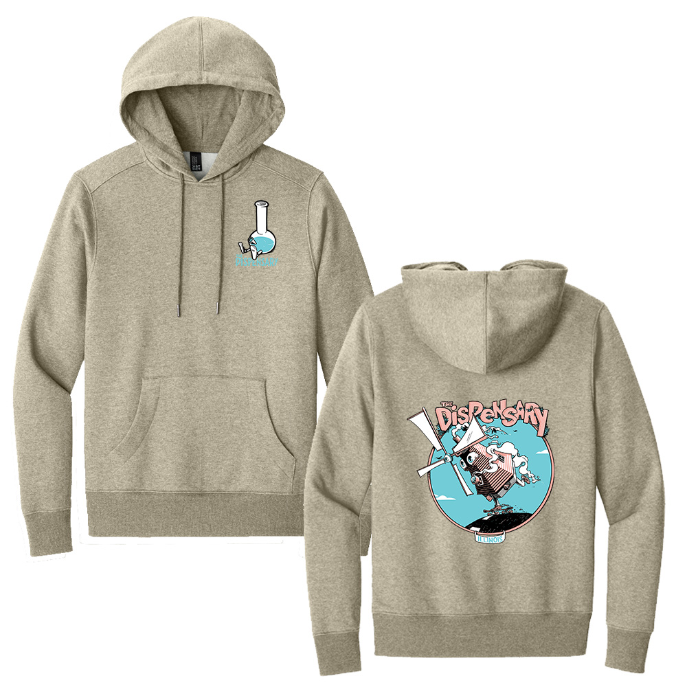 The Dispensary District Unisex Perfect Weight Fleece Hoodie-Heathered Latte