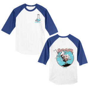 The Dispensary Sport-Tek Unisex 3/4 Sleeve Baseball shirt-White/Royal