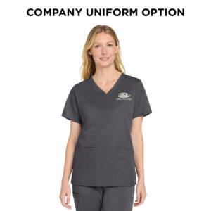 Virdi Eye Clinic Wink Women’s WorkFlex V-Neck Top-Pewter