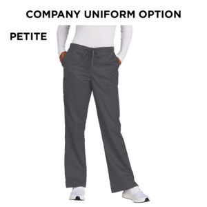Virdi Eye Clinic Wink Women’s Petite WorkFlex Flare Leg Cargo Pant (blank)-Pewter